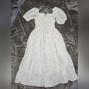 & Other Stories Cream Floral Long Sleeve Dress